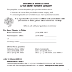 Discharge instructions after Brain tumour surgery