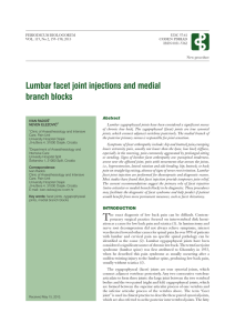 Lumbar facet joint injections and medial branch blocks