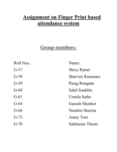 Finger Print Based Attendance System