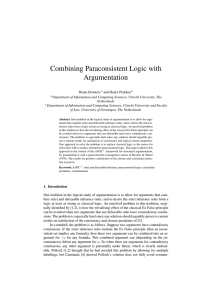 Combining Paraconsistent Logic with Argumentation