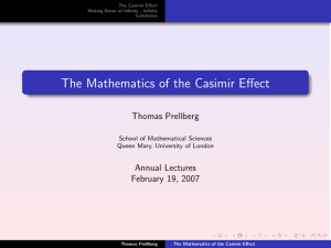The Mathematics of the Casimir Effect