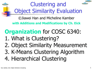 6340 Lecture on Object-Similarity and Clustering