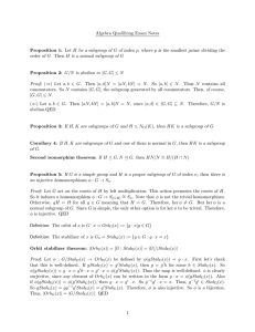 Algebra Qualifying Exam Notes