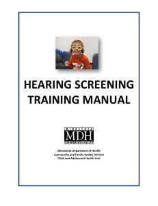 Hearing Screening Training Manual