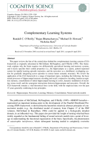 Complementary Learning Systems