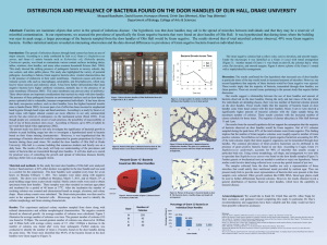 Distribution and prevalence of bacteria found on the door handles of