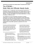 The STRONG – Static Risk and Offender Needs