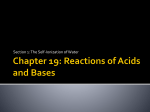 Chapter 19: Reactions of Acids and Bases