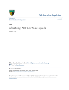 Advertising: Not "Low Value" Speech