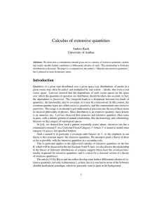Calculus of extensive quantities