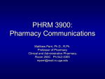 Communication Skills in Pharmacy Practice