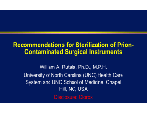 Recommendations for Sterilization of Prion