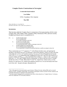 Complex Passive Constructions in Norwegian