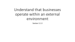 Understand that businesses operate within an external