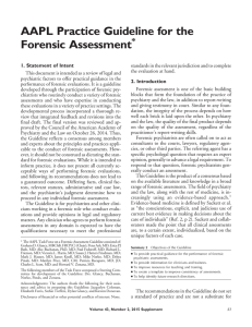 Forensic Assessment - American Academy of Psychiatry and the Law