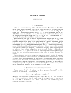 EXTERIOR POWERS 1. Introduction Let R be a commutative ring