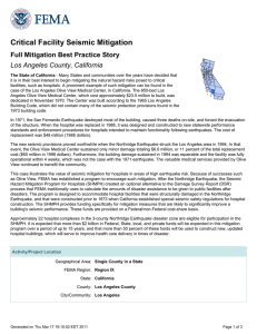 Critical Facility Seismic Mitigation