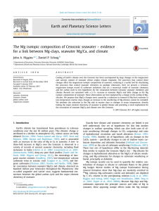 The Mg isotopic composition of Cenozoic seawater – evidence for a