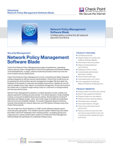 Network Policy Management Software Blade