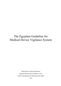 The Egyptian Guideline for Medical Device Vigilance System
