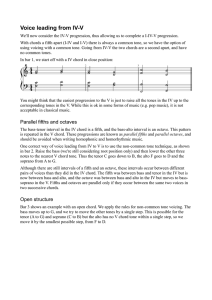 Voice leading from IV-V