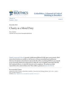 Charity as a Moral Duty - DigitalCommons@Cedarville
