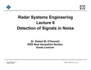 Radar 2009 A_6 Detection of Signals in Noise