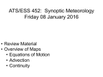 ATS/ESS 452: Synoptic Meteorology Friday 08 January 2016