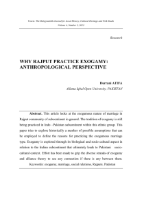 Why Rajput Practice Exogamy: Anthropological Perspective