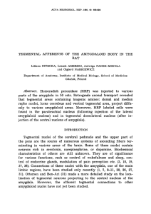 TEGMENTAL AFFERENTS OF THE AMYGDALOID BODY IN THE