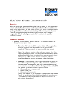 Pluto`s Not a Planet: Discussion Guide