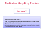 The Nuclear Many-Body Problem Lecture 2