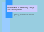 Module 4 – Revenue Design Role of Taxes in Poverty Reduction