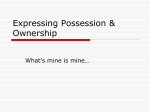 Expressing Possession