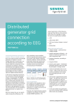 Distributed generator grid connection according to EEG