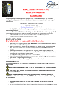 INSTALLATION INSTRUCTIONS for the RESIDUAL VOLTAGE