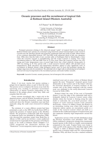 Oceanic processes and the recruitment of tropical fish at Rottnest