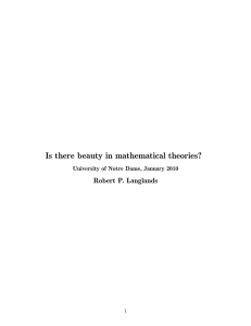 Is there beauty in mathematical theories?