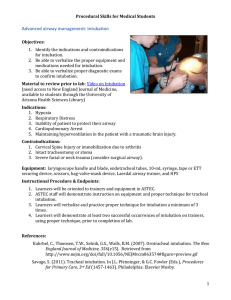 Advanced Airway Management: Intubation