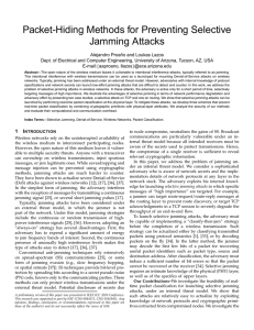 Packet-Hiding Methods for Preventing Selective Jamming Attacks