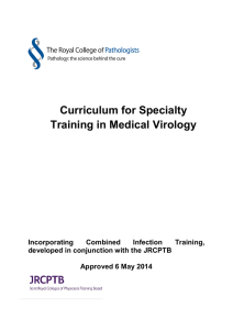 Curriculum for Specialty Training in Medical Virology