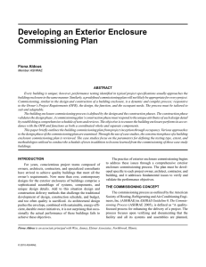 Developing an Exterior Enclosure Commissioning Plan