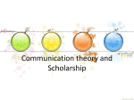 Chapter One Communication Theory and Scholarship