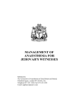 management of anaesthesia for jehovah`s witnesses