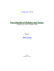 Encyclopedia of Religion and Nature