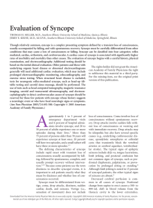 Evaluation of Syncope