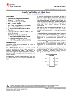 Single D-Type Flip-Flop With 3-State Output