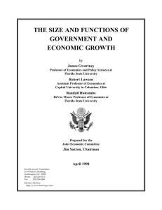the size and functions of government and economic