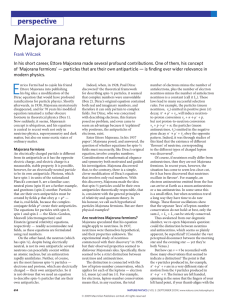 Majorana returns - MIT Center for Theoretical Physics