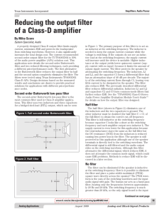 Reducing the output filter of a Class-D amplifier